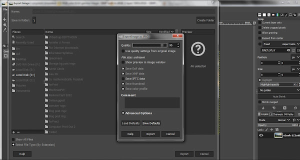 Final Export button in GIMP to save resized image
