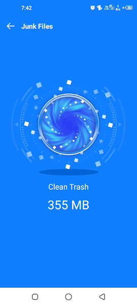 Tap Clean to delete junk files on Android