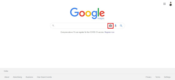 Camera icon inside Google Image Search bar