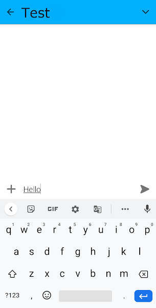 Typing a message in Textra SMS app