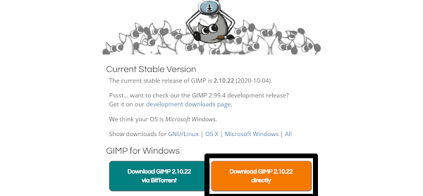 GIMP official download page