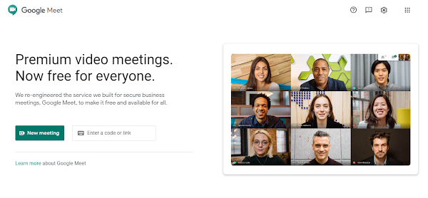 Google Meet video conferencing interface