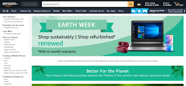 Amazon Renewed refurbished products section