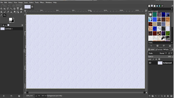 Setting a pattern background in GIMP using the Patterns panel
