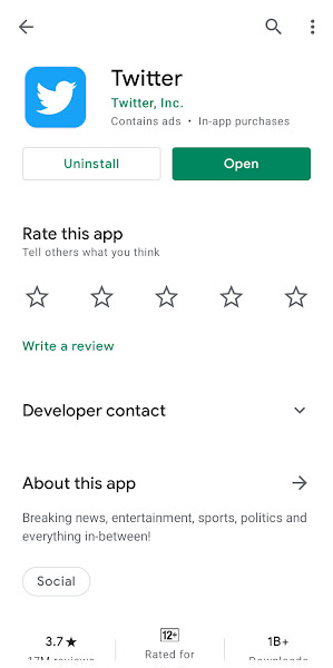 Tap Uninstall on the app page in Play Store
