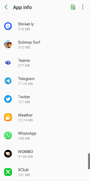Full list of installed apps in Android Settings