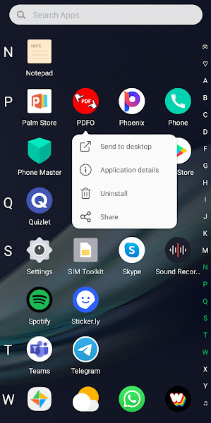 Tap Application details from the app long-press menu