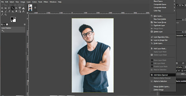 Adding Alpha Channel to image layer in GIMP