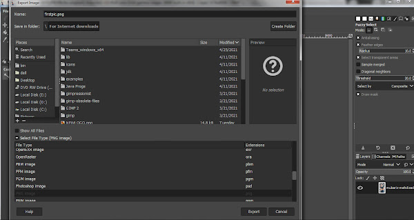 Saving transparent background image as PNG in GIMP