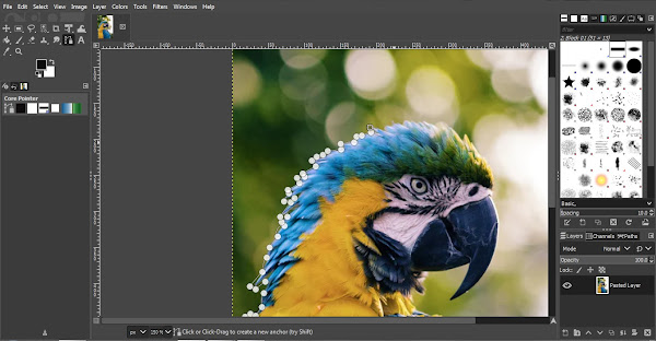 Tracing the foreground subject using Paths Tool in GIMP