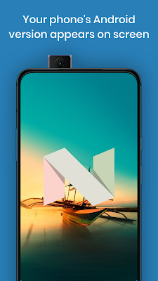 Android version number displayed on screen